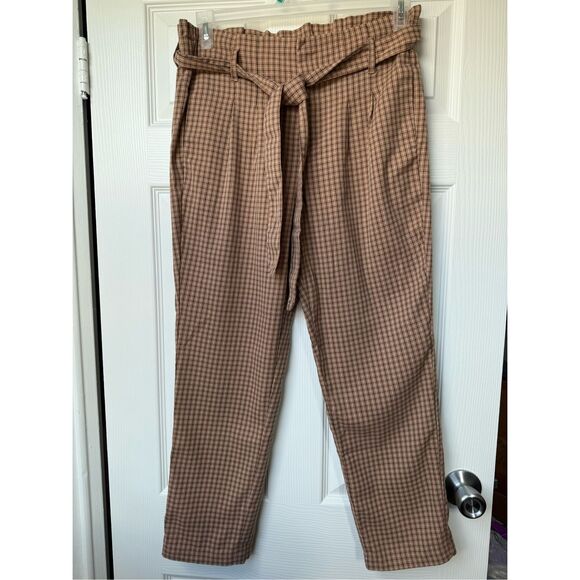 Liz Claiborne Pants Size 4 Womens Brown Black Houndstooth High Waisted - Picture 1 of 4